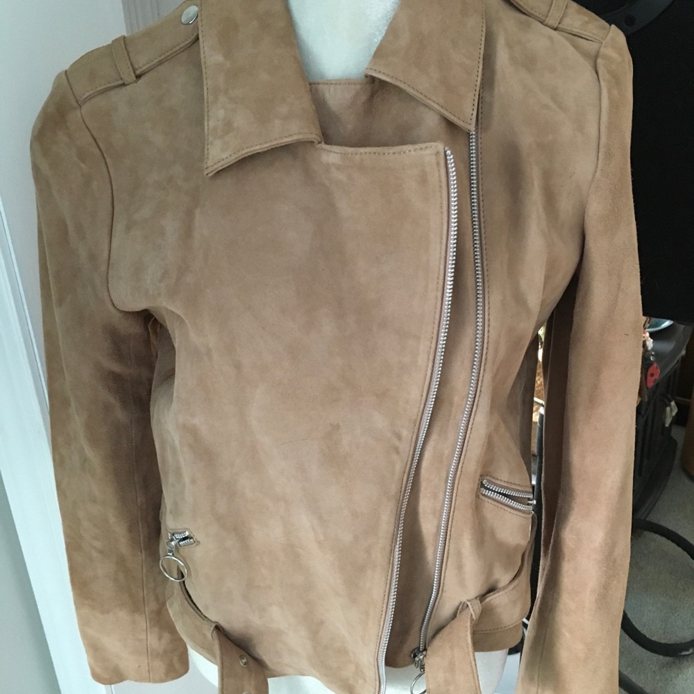 Suede moto jacket
